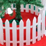 12-29-5cm-White-Plastic-Picket-Fence-Christmas-Tree-Fence-Miniature-Home-Garden-Christmas-Xmas-Tree