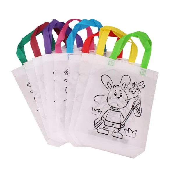 DIY-Graffiti-Bag-with-Markers-Handmade-Painting-Non-Woven-Bag-for-Children-Arts-Crafts-Color-Filling-2