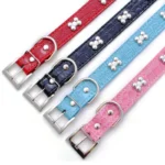 NEW-Collar-for-Small-Medium-Dog-Transer-Pet-Dog-Supplies-Alligator-PU-Leather-Bone-Pet-Necklace