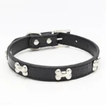 NEW-Collar-for-Small-Medium-Dog-Transer-Pet-Dog-Supplies-Alligator-PU-Leather-Bone-Pet-Necklace