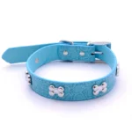 NEW-Collar-for-Small-Medium-Dog-Transer-Pet-Dog-Supplies-Alligator-PU-Leather-Bone-Pet-Necklace