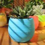 Plastic-Drainage-Hole-Egg-Shape-Plant-Pot-Flowerpot-Home-Office-Garden-Decor