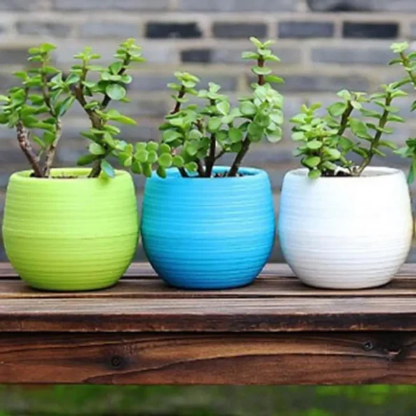 Plastic-Drainage-Hole-Egg-Shape-Plant-Pot-Flowerpot-Home-Office-Garden-Decor