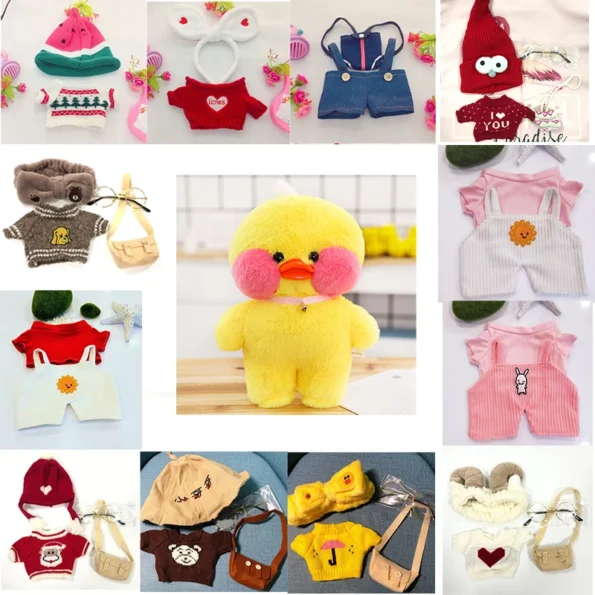 Yellow-Duck-30cm-Doll-Clothes-Glasses-Bag-Hat-Accessories-Lalafanfan-Kawaii-Ducks-Animal-Clothing-Plush-Toys